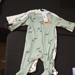 Carter's Green Dinosaur Print Onesis